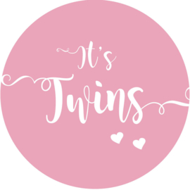 Geboorte sluitzegels | Tweeling | It's twins |  licht roze