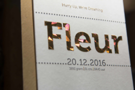 Geboortekaartje | letterpress  | 10 x 20 cm | Folie druk | 'Fleur/ijsbeer' vanaf