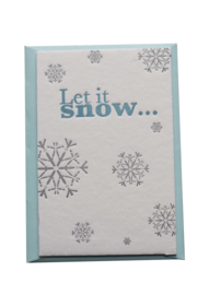 Kerstkaart | Let is snow | 850 gram | blauw/zilver