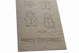 Kerstkaart en labels  | Set 'Merry Christmas'  | brons/goud/zilver