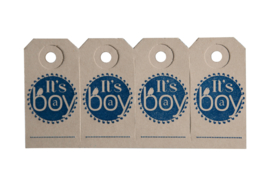 Labels | It's a boy | marine blauw