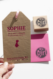 Geboortekaartje | letterpress  | 9 x 17 cm | 1 kleur | 'Label Sophie' vanaf