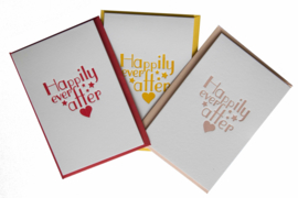 Kaart bruiloft | Happily ever after | rood