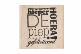 Stempel verjaardag | Hieperdepiep hoera (KLEIN)