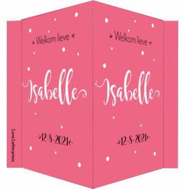 Geboortebord/ raambord | handlettering | dochter | donker roze vanaf