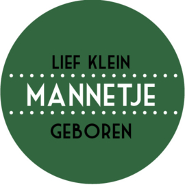 Geboorte sluitzegels | Lief klein mannetje | donkergroen