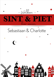 Set Sinterklaas | Raambord of poster met aftelkalender | goud/rood/zwart vanaf