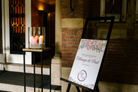 Welkomstbord bruiloft  | bloemen chique 'Tessa en Paul"