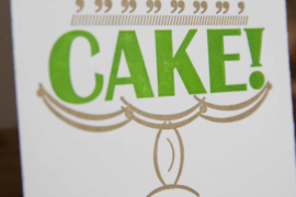 Verjaardagskaart | Happy birthday cake | goud/ groen