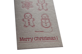 Kerstkaart | Cut & create ‘Merry christmas’ | 600 gram kraft | rood