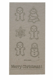 Kerstkaart | Cut & create ‘Merry christmas’ | 600 gram kraft | goud