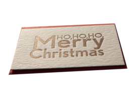 Kerstkaart | Ho ho ho Merry Christmas | 450 gram | goud