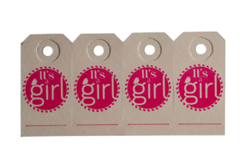 Labels | It's a girl | neon roze