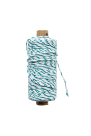 Twine touw | Bakkerstouw | donker groen (emrald)/wit