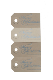 Kerst labels | Merry Christmas | zilver