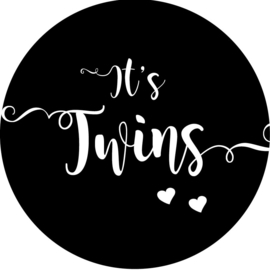 Geboorte sluitzegels | Tweeling | It's twins | zwart