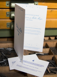 Trouwkaart | letterpress  | 11 x 17 cm | 1 kleur | 'Minimalistisch Handlettering Mildo Cilia' vanaf