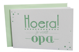 Kaart zwanger | Hoera, je wordt opa! | mintgroen