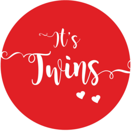 Geboorte sluitzegels | Tweeling |  It's twins | rood