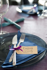 Kerstset stempel met labels  |  Enjoy dinner  | zilver en rood