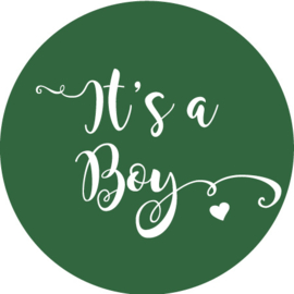 Geboorte sluitzegels | It's a boy | donker groen