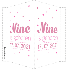 Geboortekaartje | letterpress  | 10 x 20 cm | Folie druk | 'Nine confetti' vanaf