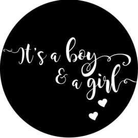 Geboorte sluitzegels | Tweeling | It’s a boy & girl | zwart