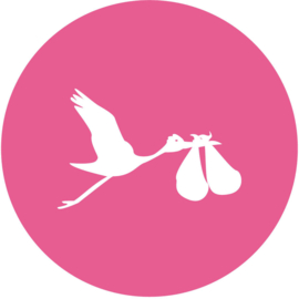 Geboorte sluitzegels | Tweeling | Ooievaar dicht | fuchsia roze