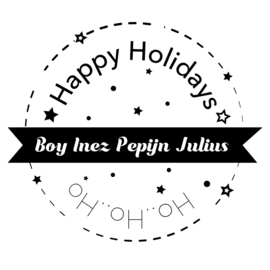 Stempel kerst | Happy Hollidays | persoonlijke naam