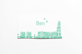 Geboortekaartje | letterpress  | 10 x 20 cm | 1 kleur | 'Skyline Utrecht | Ben' vanaf
