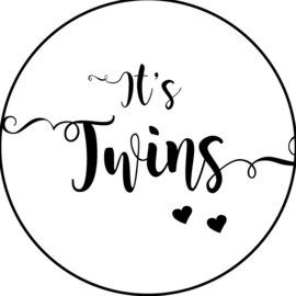 Geboorte sluitzegels | Tweeling | It's twins | wit/zwart