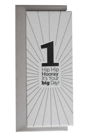 Verjaardagskaart | Hip Hip Hooray 1 | zwart