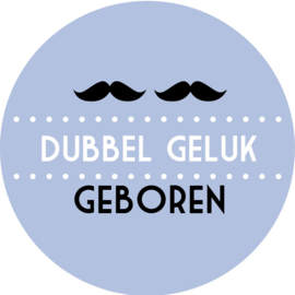 Geboorte sluitzegels | Tweeling | Snorren dubbel geluk | baby blauw