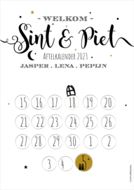 Sinterklaas aftelkalender DOWNLOAD/PRINTABLE| Naam | goud/zwart
