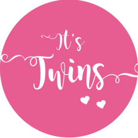 Geboorte sluitzegels | Tweeling | It's twins |  fuchsia roze