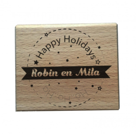 Stempel kerst | Happy Hollidays | persoonlijke naam