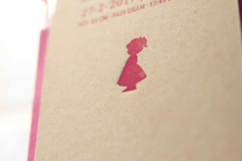 Geboortekaartje | letterpress  | 9 x 17 cm | 1 kleur | 'Label Sophie' vanaf