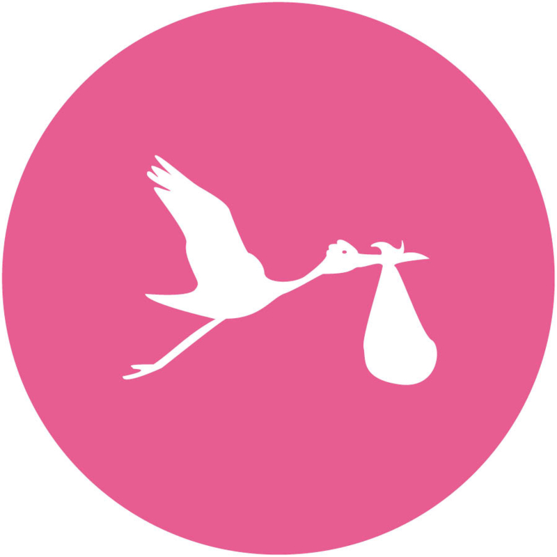 Geboorte sluitzegels | Hart | fuchsia roze