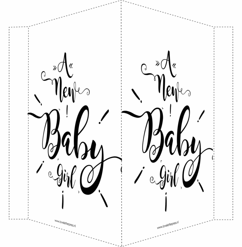 Geboortebord/ raambord | Newborn baby girl (handlettering) | zwart vanaf