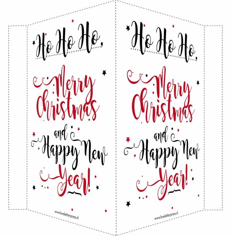 Kerstbord/raambord | Merry Christmas & Happy New Year |  rood/zwart vanaf