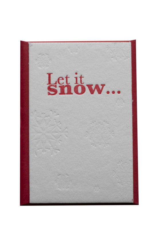 Kerstkaart | Let is snow | 850 gram | rood