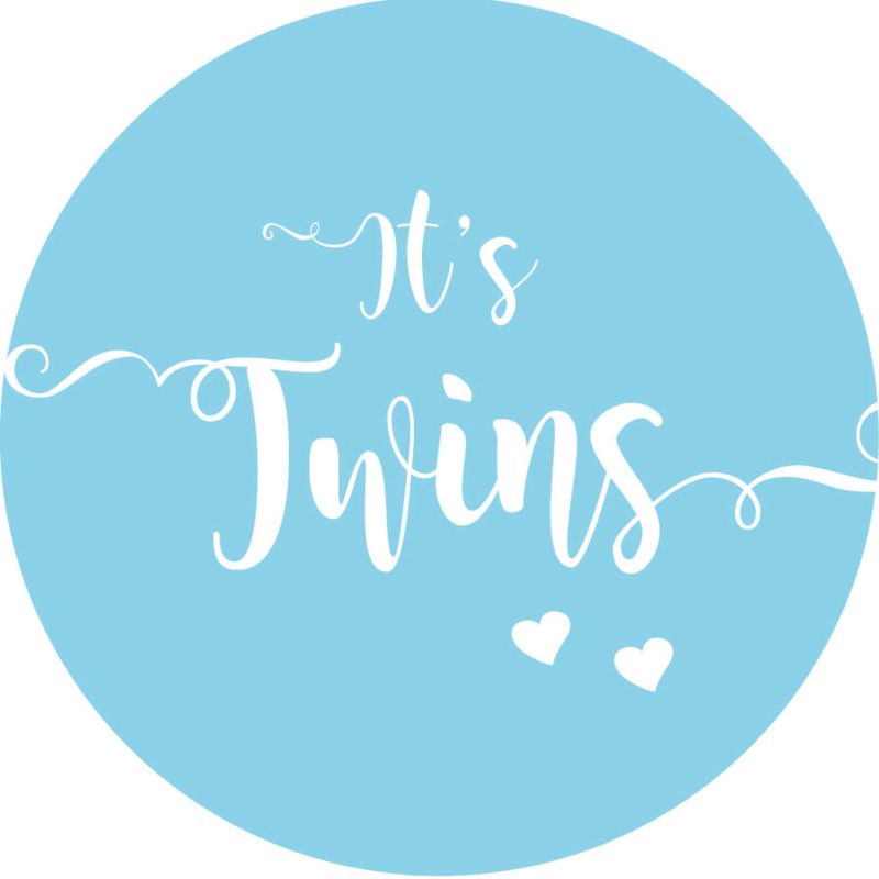 Geboorte sluitzegels | Tweeling | It's twins | licht blauw