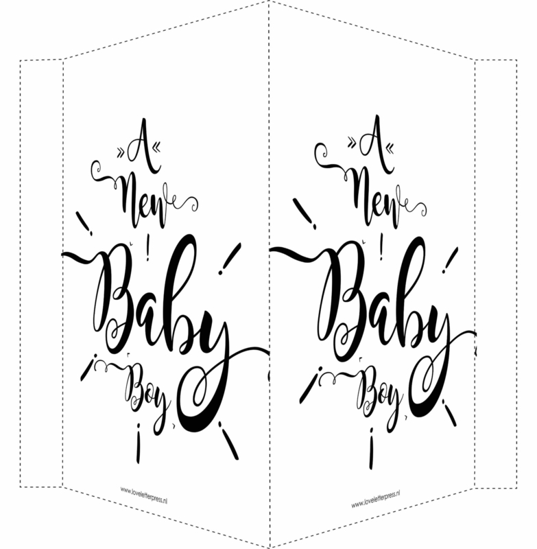 Geboortebord/ raambord | A newborn baby (handlettering) | zwart vanaf