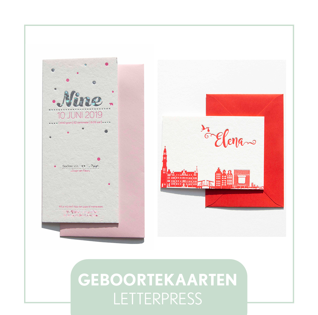 Geboortekaartjes letterpress