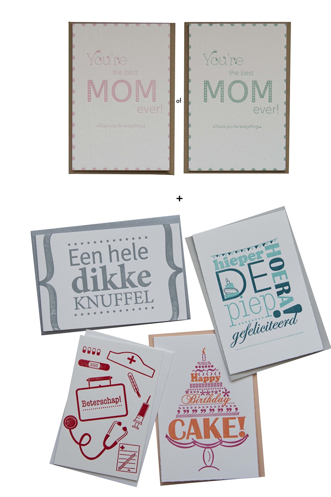 Moederdag cadeau set kaarten uniek en persoonlijk letterpres