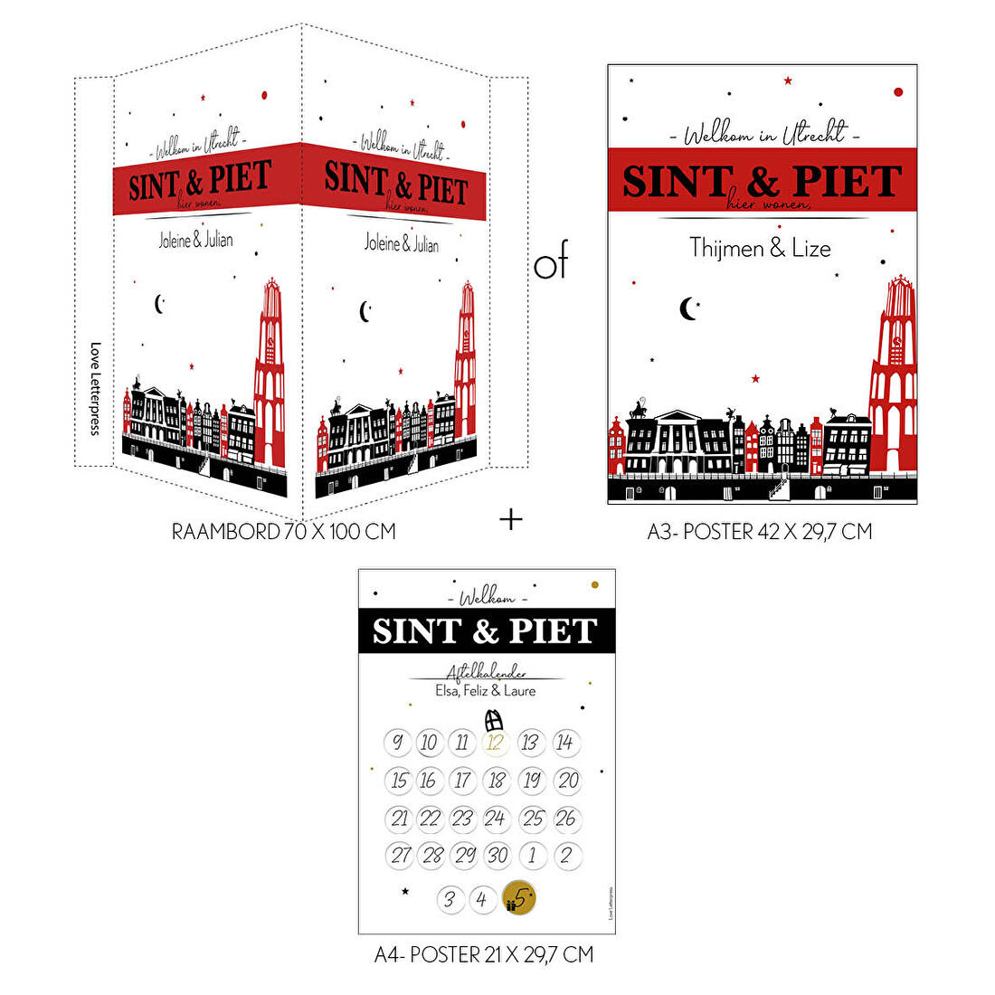 Sinterklaas set WELKOM Piet en Sint met aftelkalender