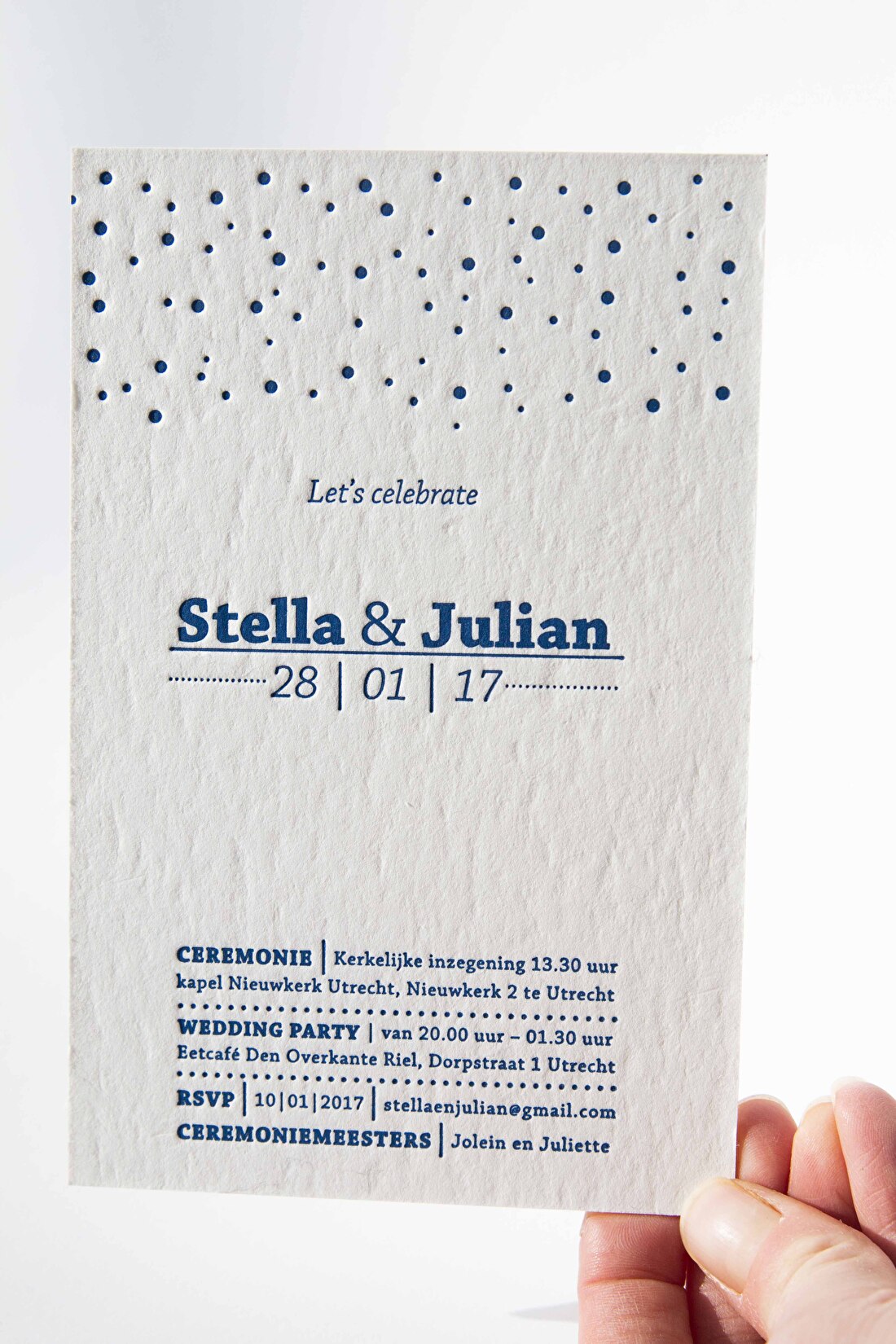 trouwkaart letterpress minimalistisch goedkoop