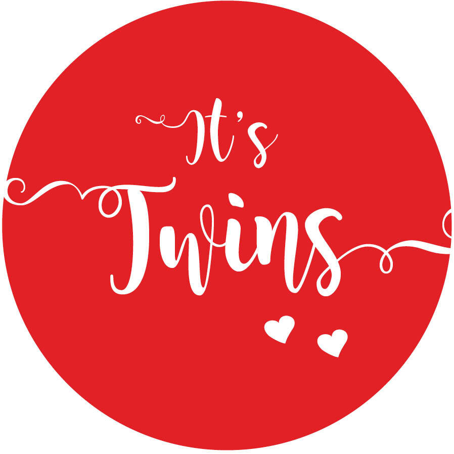 sluitstickers tweeling It's twins meiden, rood, goedkoop