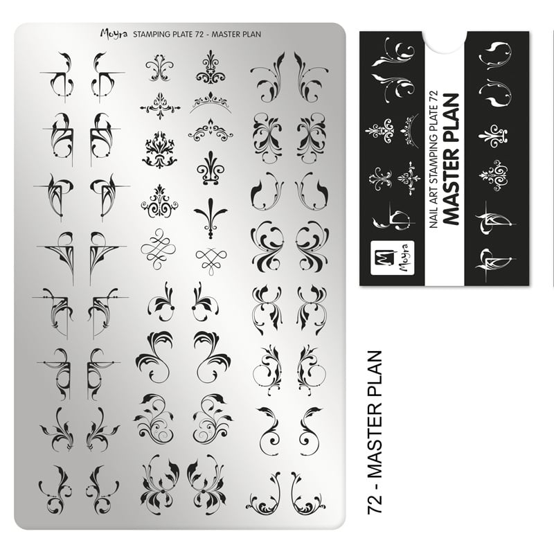 Moyra Stamping Plate 72 Master Plan + Gratis Try-on plate Sheet
