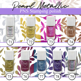 PNS Stamping Pearl metallic Glitter Collection nr 71 t/m 79